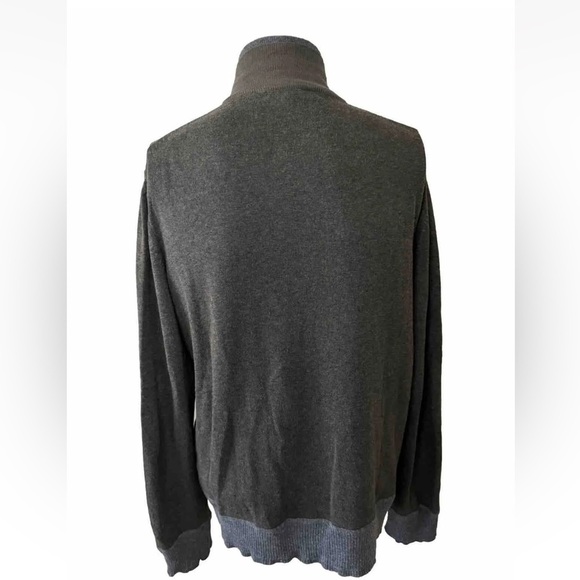 Kenneth Cole New York Sweater M Men’s Full Zip Wool Blend Mick Neck Olive Gray - Picture 2 of 11